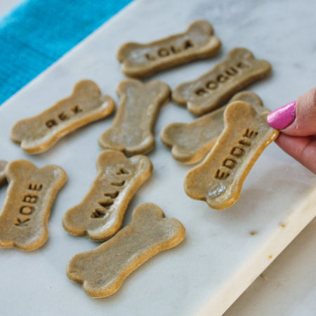 Personalised bone shaped biscuits