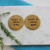 Personalised circle shaped biscuits
