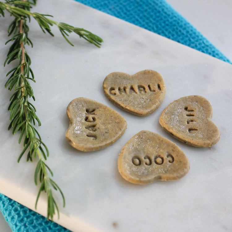 Personalised heart shaped biscuits